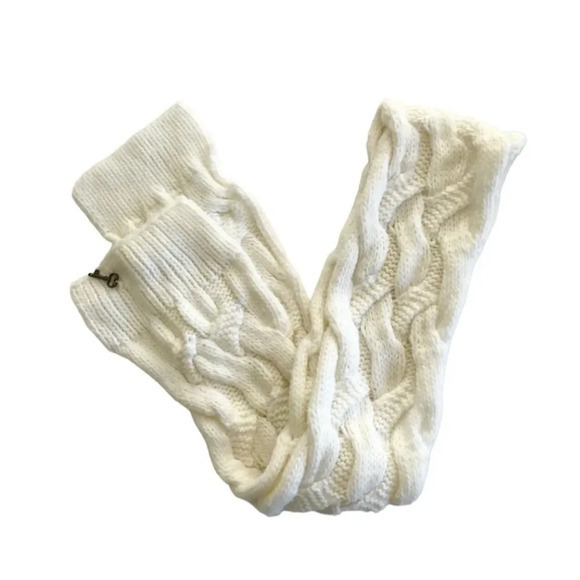 Fossil Winter White Cable Knit Scarf Cozy Warm Cabincore Lodge Ski Bunny Key‎ - Picture 1 of 8